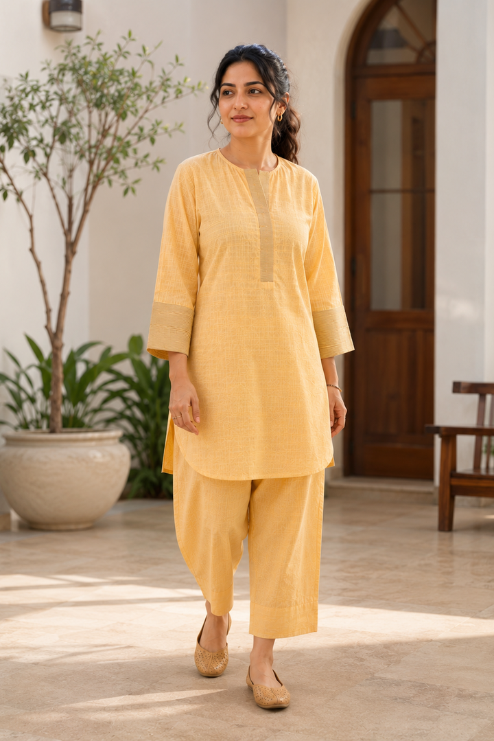Lumi Contrast Kurta Set
