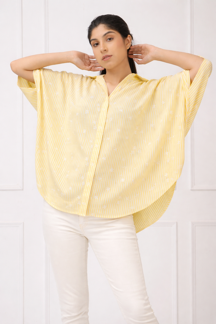 Meadow Stripe Embroidered Shirt