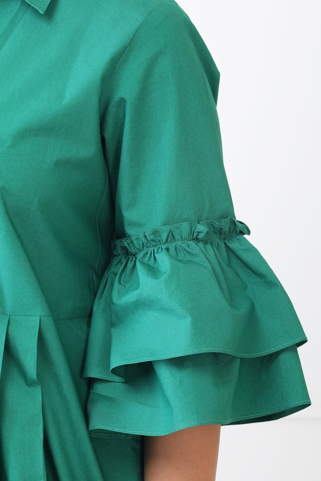 ESME EMERALD RUFFLE DRESS