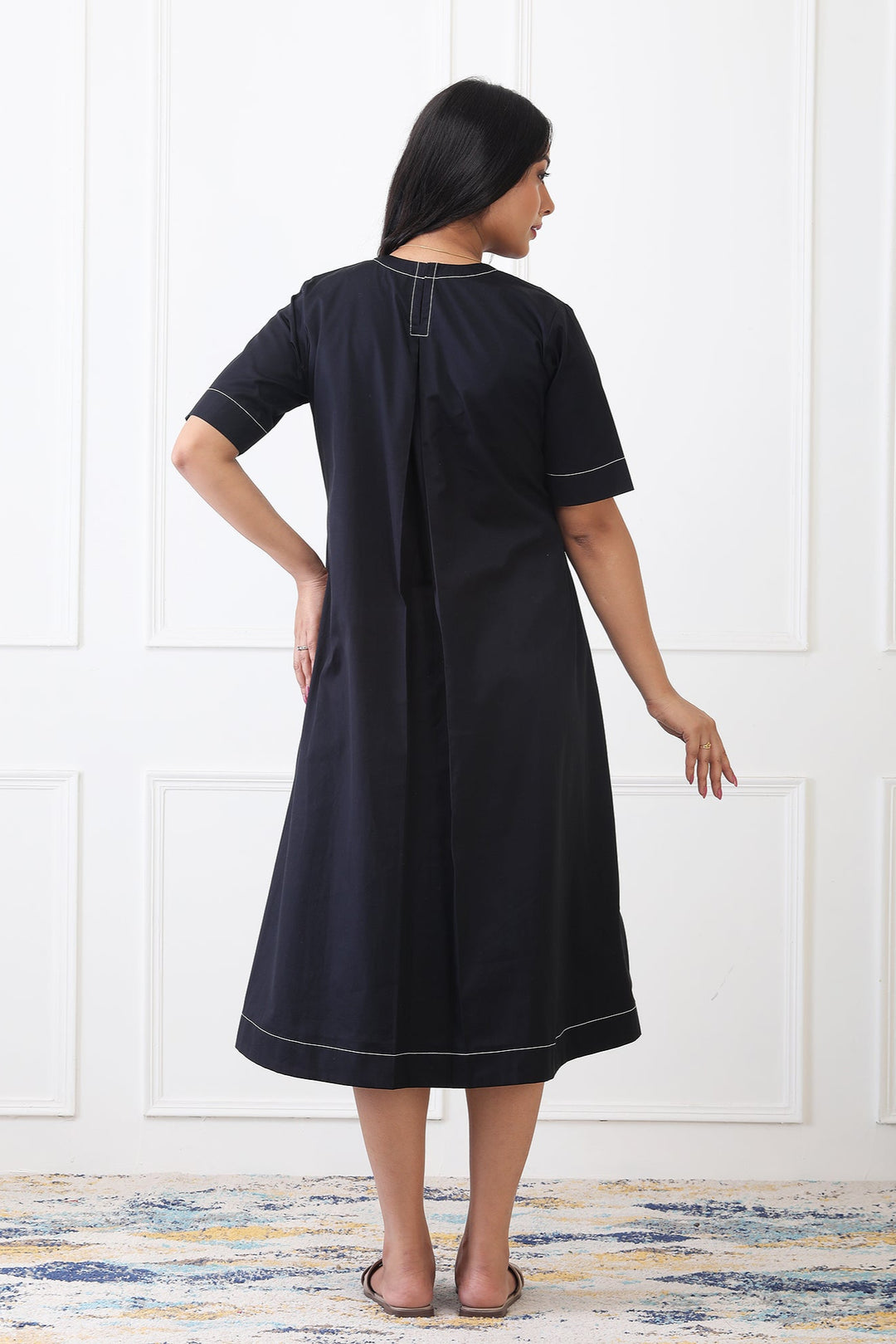 LAYA - THE BLACK STITCH DRESS