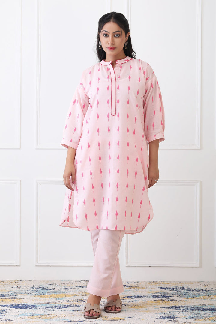 ROSE IKAT KURTA SET WITH DUPATTA