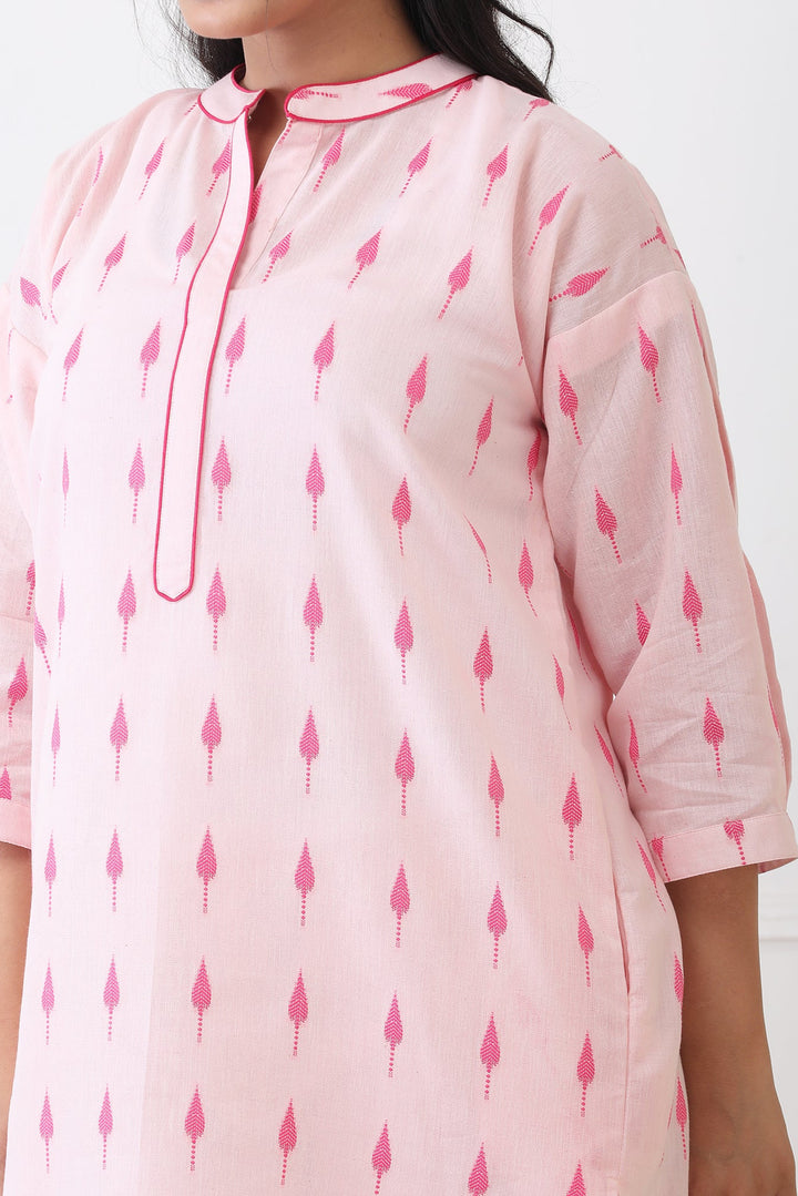 ROSE IKAT KURTA SET WITH DUPATTA