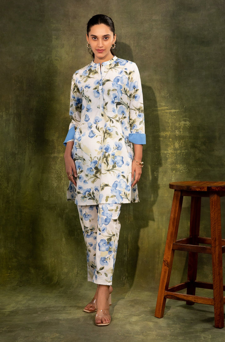 BLUEBELL- Co-ord set in printed cotton poplin