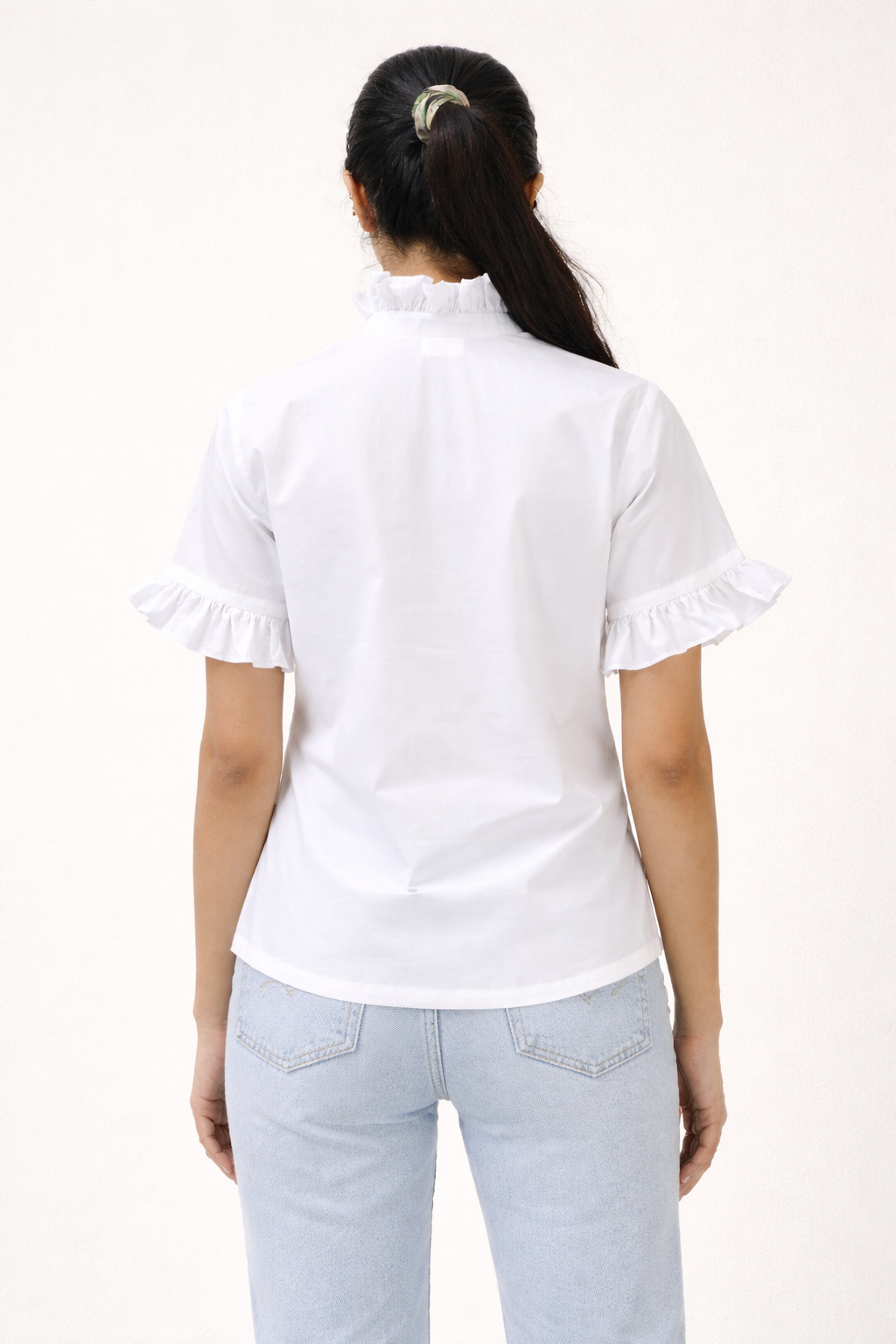 The Structured Ruffle White Shirt