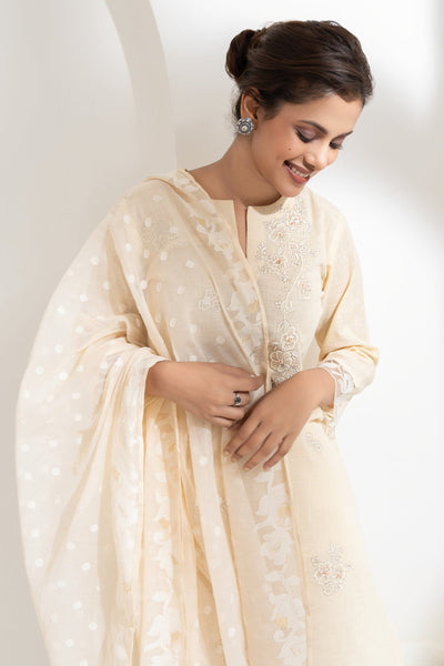 Afsana - Embroidered Cotton Linen Set