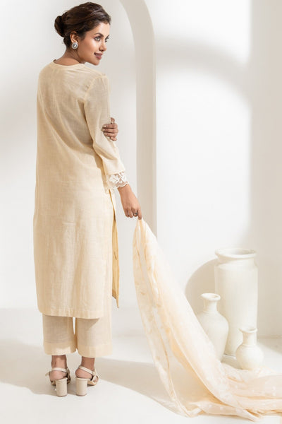 Afsana - Embroidered Cotton Linen Set