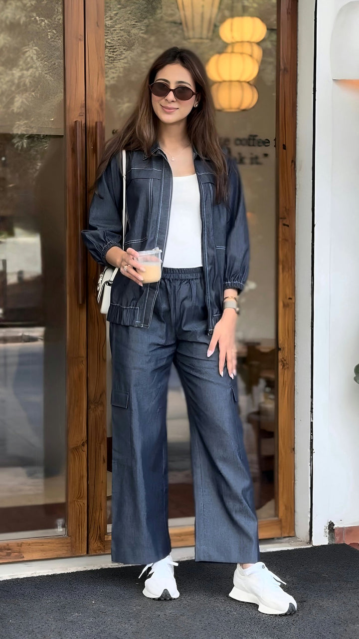 Alessia Denim Zip-Up Co-ord Set