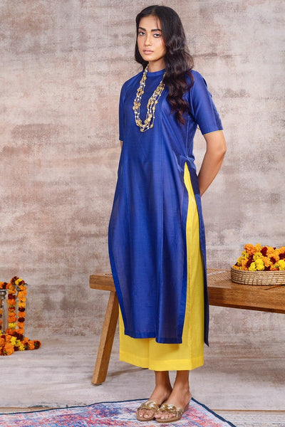 PARIZA - Royal Blue & Yellow Cotton Co-ord Set