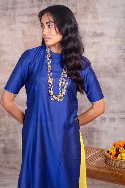 PARIZA - Royal Blue & Yellow Cotton Co-ord Set