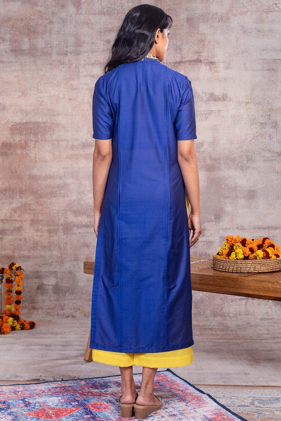 PARIZA - Royal Blue & Yellow Cotton Co-ord Set