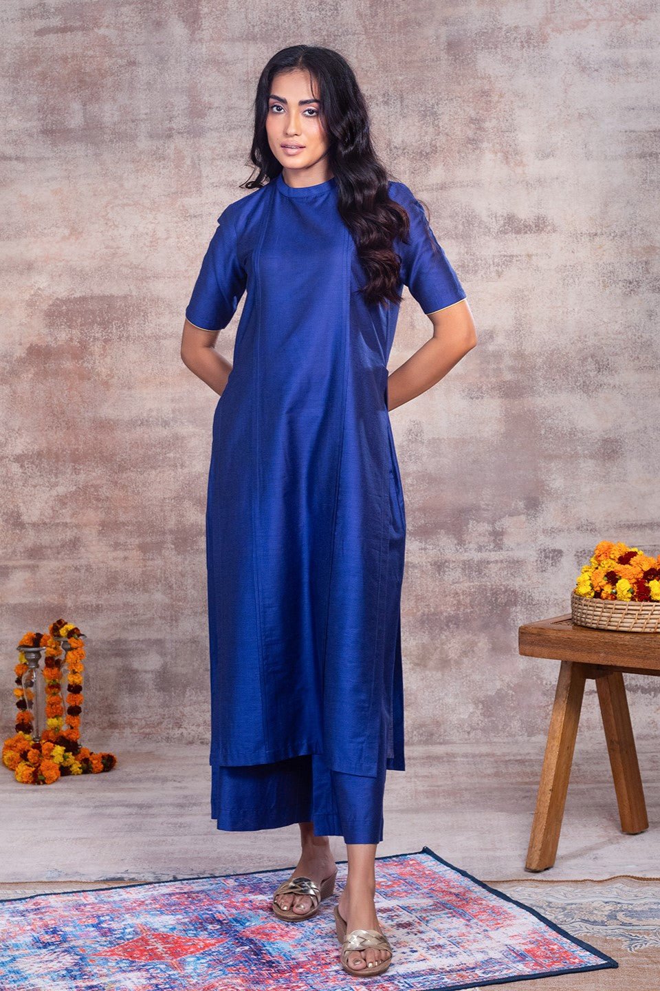 PARZANA - Royal Blue Cotton Co-ord Set