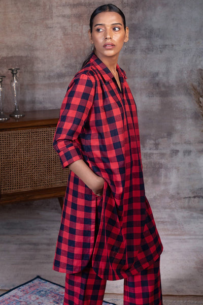 HARPER - Classic Red-Blue Checks Co-ord Set