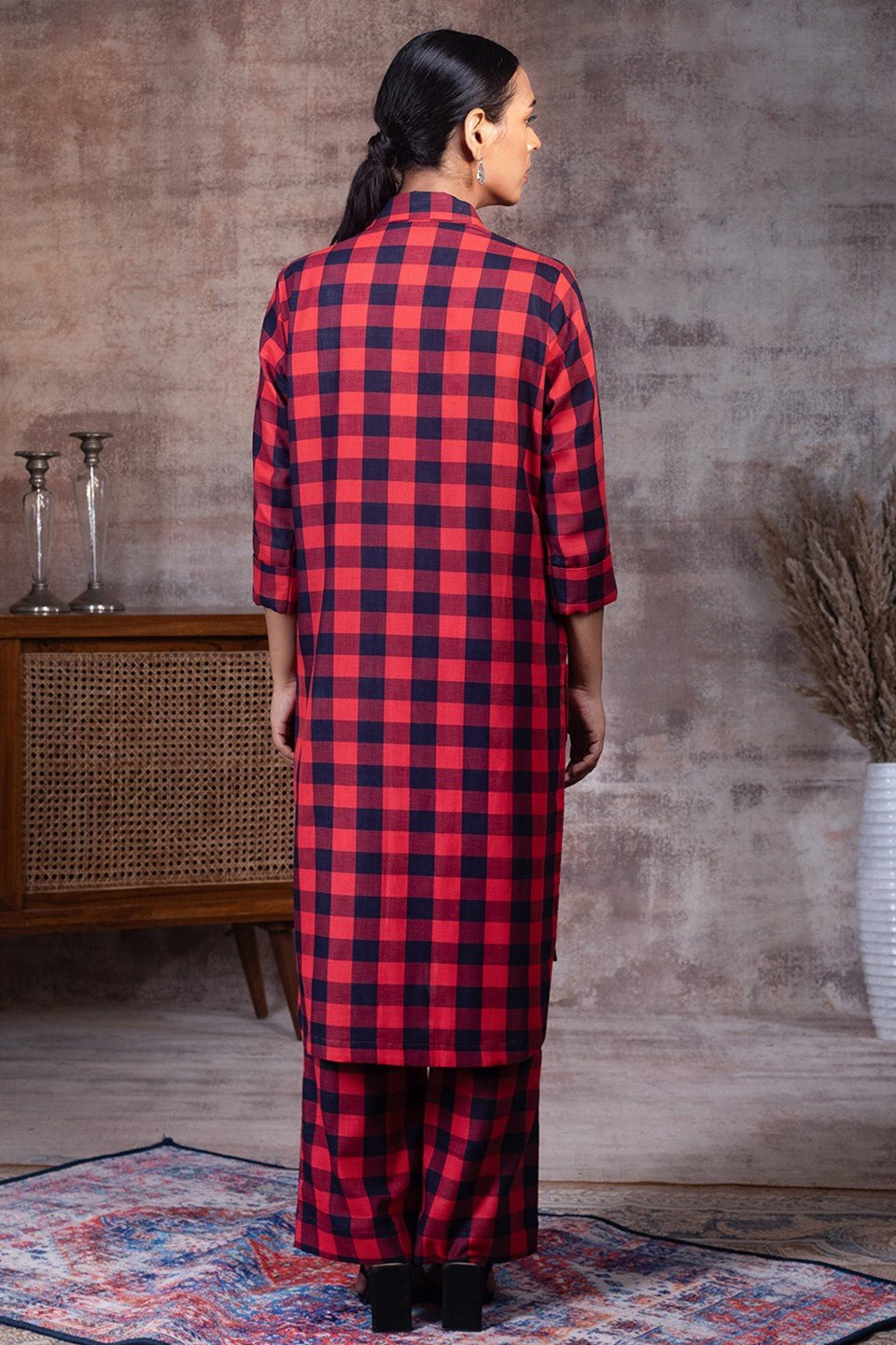 HARPER - Classic Red-Blue Checks Co-ord Set