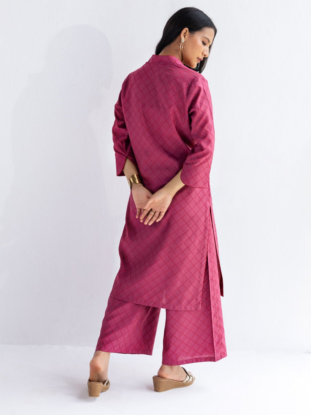 BHAVYA- Violet-Red Co-ord Set in cotton